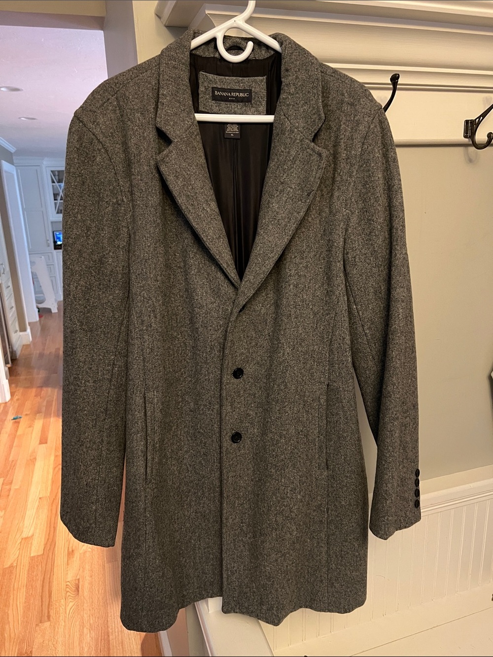 Banana Republic Men's Charcoal Gray Pea Coat